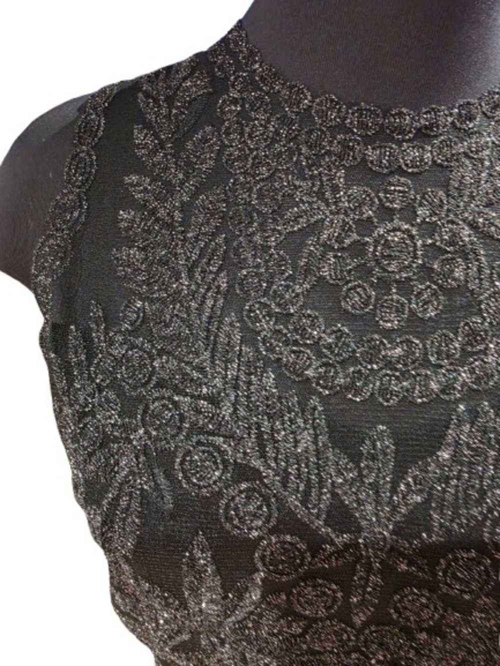 Elegant Black Lace Bodice Sleeveless Dress image 2